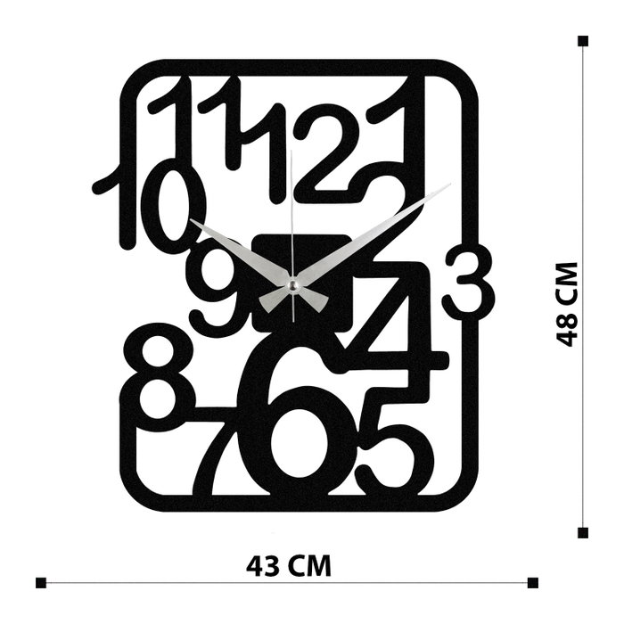 Wallity Enzoclock - S021 Reloj de Pared Decorativo de Metal Negro